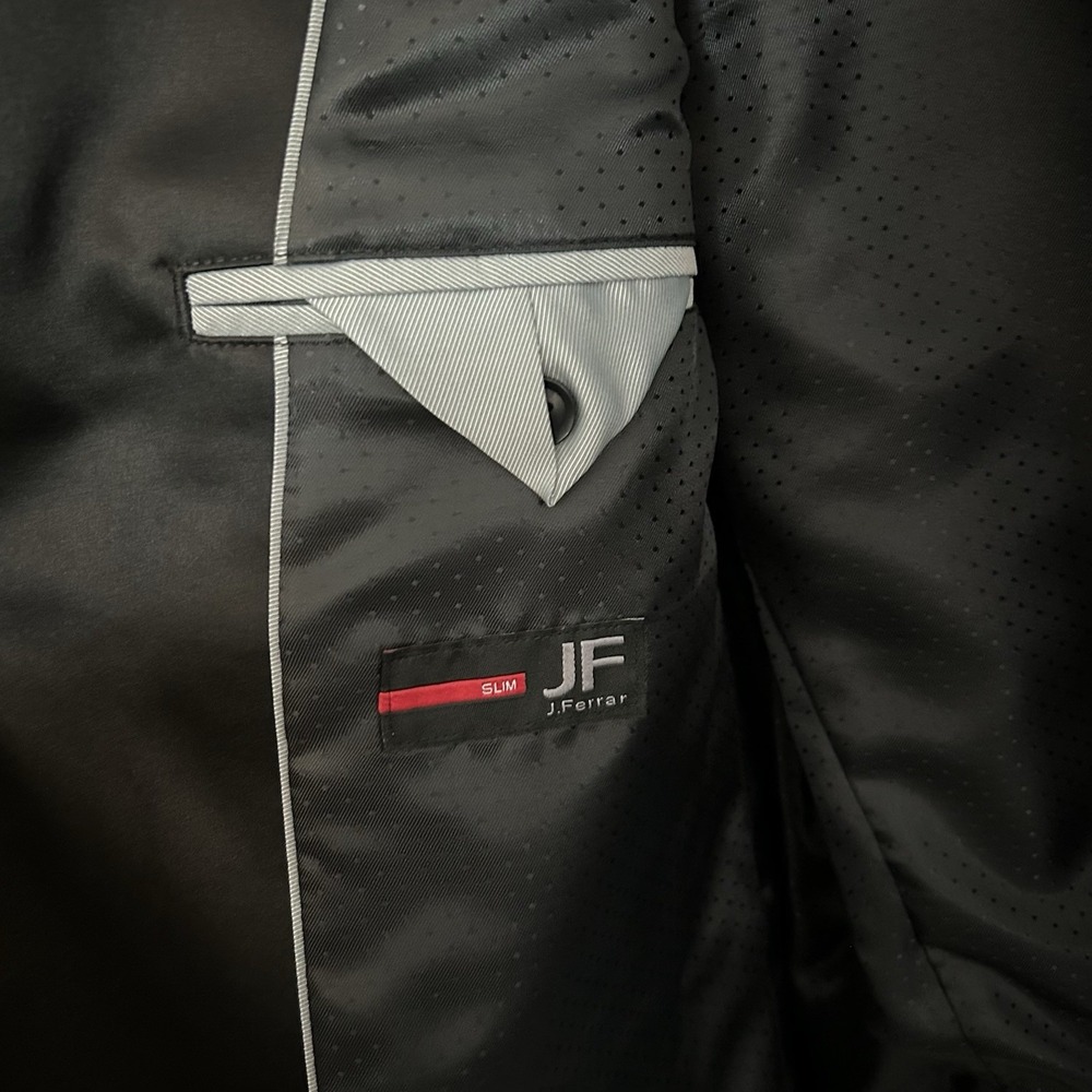 J Ferrar Slim Fit Evening Blazer – Size 46R – Black Metallic Shine Tuxedo Jacket - Picture 5 of 6